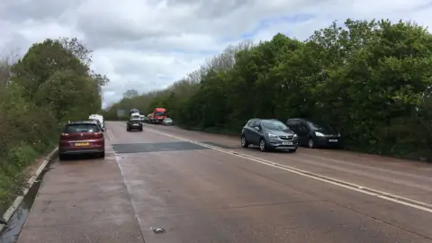 LDRS Concrete Carriageway road from the M5 in Somerset