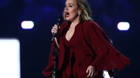 Getty Images Adele mid-speech, 2016