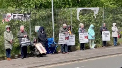 BBC 40 Days for Life campaigners outside Queen Elizabeth hospital in Glasgow