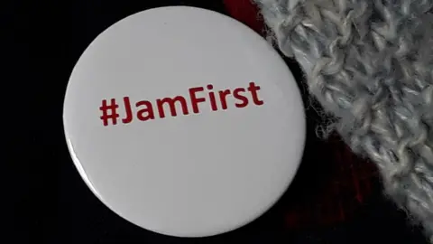 National Trust '#JamFirst' badge