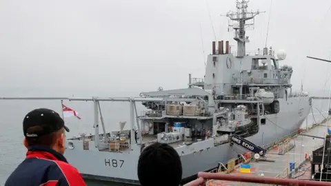 Reuters British Royal Navy ship, HMS Echo, is docked in the Black Sea port of Odessa, Ukrain