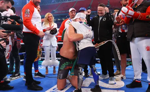 Getty Images Marshall Janson hugging Tyson Fury