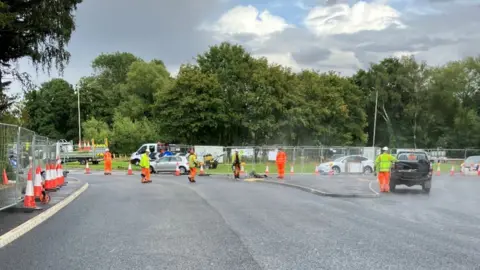 Central Bedfordshire Council Work being carried out on A507 West