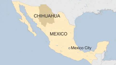 Map of Chihuahua in Mexico