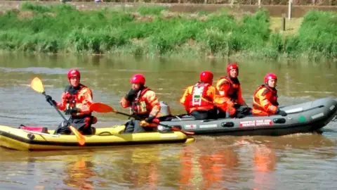 RSPCA Firefighters in boats