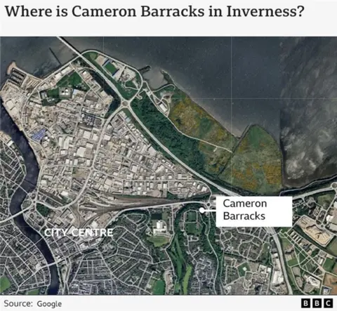 ইনভারনেস মানচিত্র।