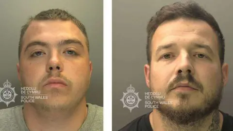 South Wales Police Police photograph of two men in custody 