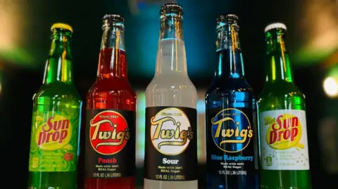 Twig's A number of assorted Twig's soda bottles