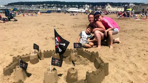 BBC Jade sheriff, 32, with daughter Ellie-May Sheriff, 14, and nephew Gabriel Rebeiz, 5