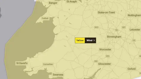 Met Office The yellow warning