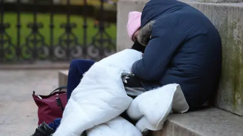 Homeless person in London