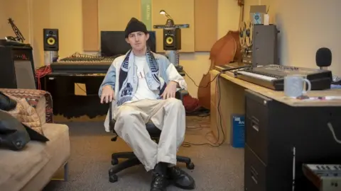 BBC Music producer Warmthness in his soundproofed studio at SET in Bermondsey