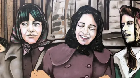 BBC mural of the factory girls