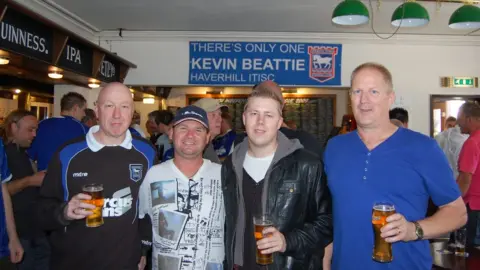 Ipswich Town fans at the Drum and Monkey