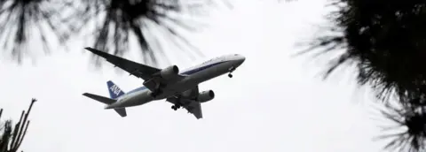 Getty Images Plane lands at Haneda airport, Tokyo (file image)