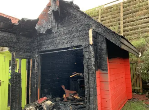 Station Manager Tony Walker Burnt down beach hut