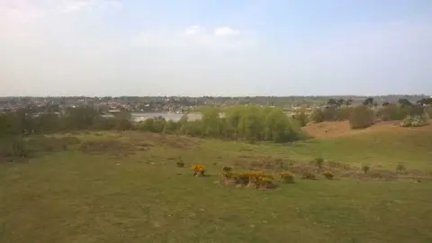 NAtional Trust Sutton Hoo estate overlooking River Deben and Woodbridge