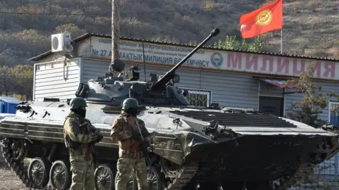 AFP Kyryz servicemen at checkpoint