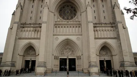 Getty Images Washington National Cathedral, seen from the outside as mourners enter
