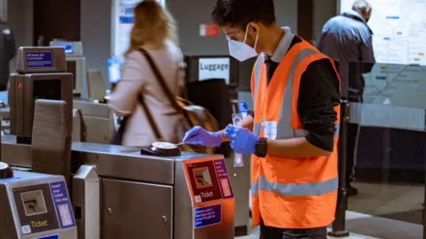 Imperial College London Scientist taking samples from the London underground network