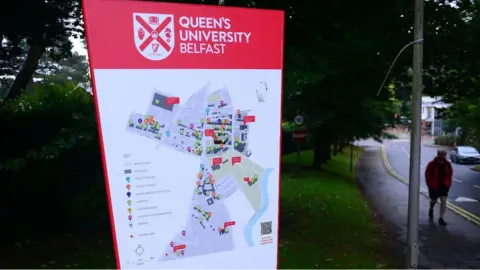 Pacemaker Map of QUB campus outside Elms halls of residence on the Malone Road