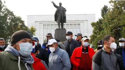 Reuters Supporters of rival political groups have been protesting in the capital Bishkek