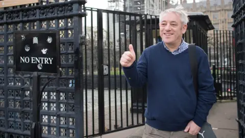 PA Media John Bercow leaves Parliament