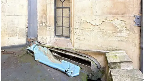 AFP A 2015 picture showing corrosion of gutters on the parliamentary estate