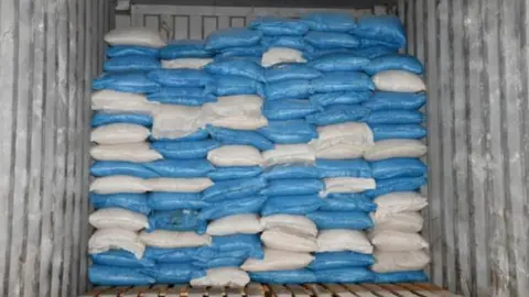 National Crime Agency A seizure of cocaine inside a shipping container