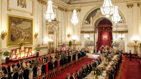 Reuters The state banquet for Donald Trump at Buckingham Palace ballroom