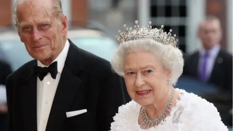 Getty Images Prince Philip and the Queen on their way to Dublin Castle for a state banquet during the visit to Ireland in 2011