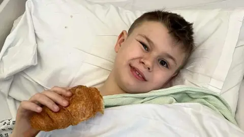 Family handout Ashton Barton in hospital