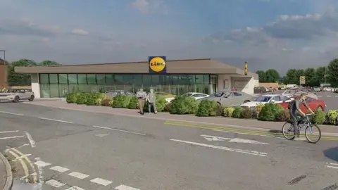 Lidl A CGI image showing what the new Lidl supermarket in Horley could look like (Image Lidl)