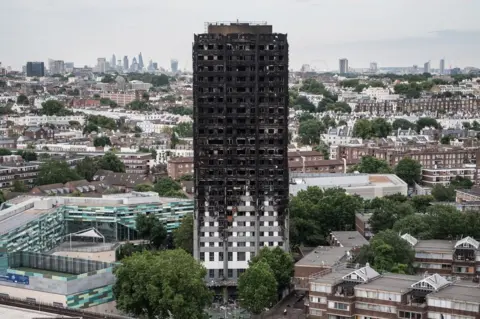 Getty Images The charred remains of Grenfell Tower