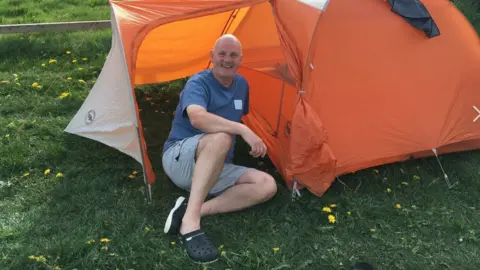 David Matthews Camping on his walk