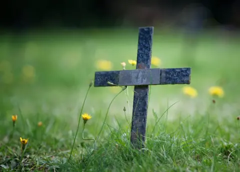 BBC Each cross is a reminder of a patient once cared for by a hospital that looked after people with disabilities