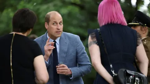 PA Media Prince William speaks to NHS workers at Buckingham Palace