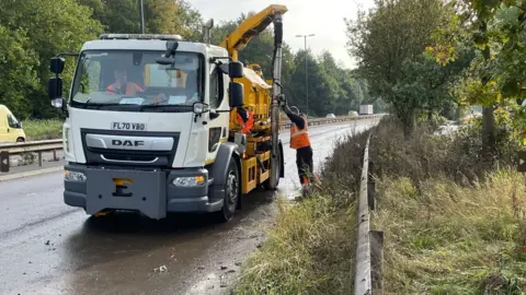 BBC Workers on the A52