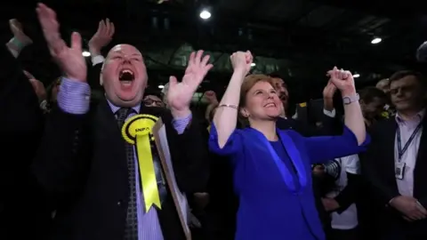 Reuters Nicola Sturgeon with supporters