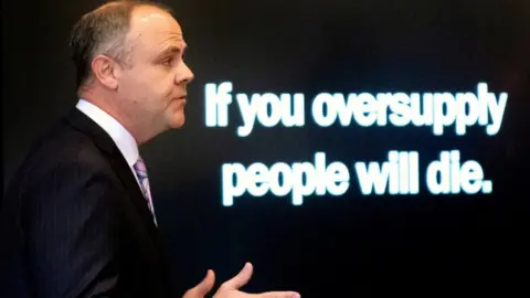 Reuters State lawyer Brad Beckworth makes opening statements during the opioid trial in Norman, Oklahoma, May 28, 2019