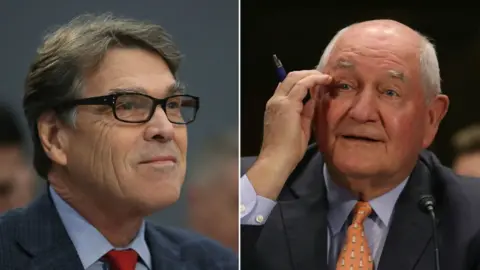 Getty Images Energy Secretary Rick Perry and Agriculture Secretary Sonny Perdue are members of the Bible Study. "Ralph Drollinger is my life instructor," says Perry