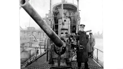 Brian Rendell Photo of UB-91 in Cardiff docks after surrendering