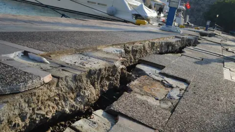 EPA Damage at a port on the island of Kos, Greece, following an earthquake, 21 July 2017