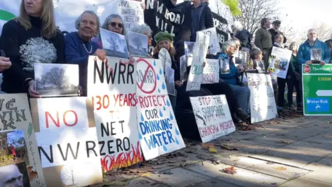 BBC Protesters outside the meeting