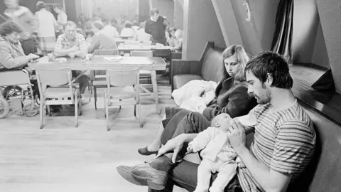 Alain Nogues/Getty Images Miners families at Cortonwood welfare centre in 1984