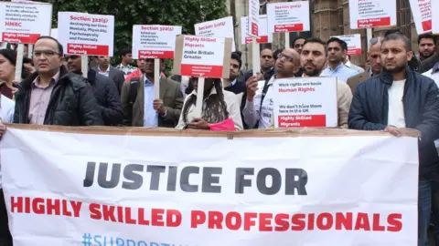 Highly Skilled Migrants Group Protest by the Highly Skilled Migrants group