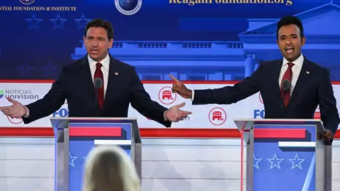 Reuters Ron DeSantis and Vivek Ramaswamy