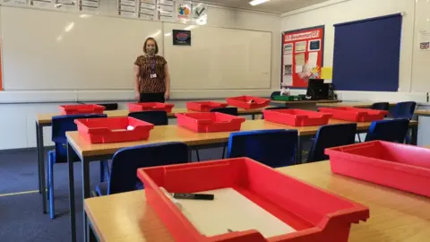 BBC Gillian Brady, Rawlins school classroom