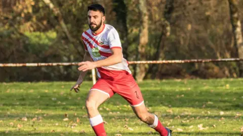 Rob Dummer Owain playing football