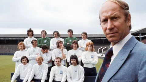 PA Photos Bobby Charlton as manager of Preston North End